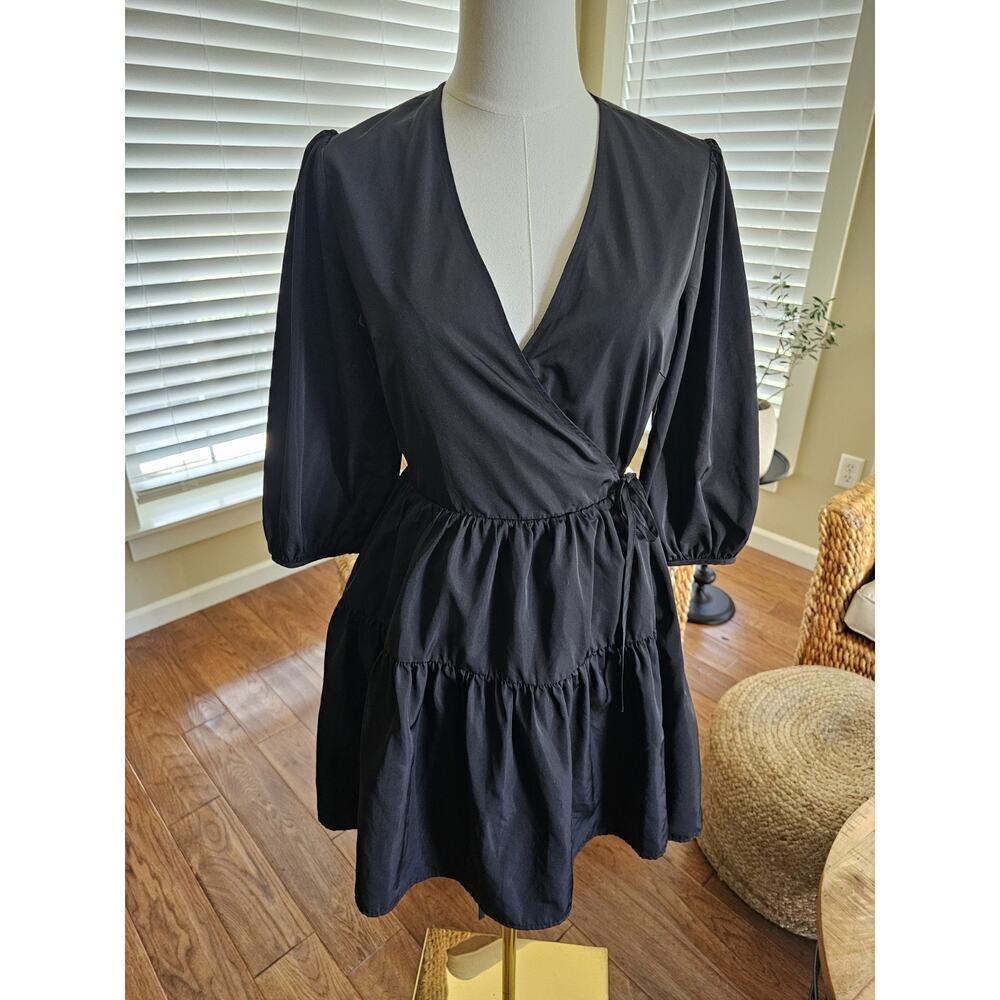 Love,Bonita Black Wrap Dress Women's Size 4